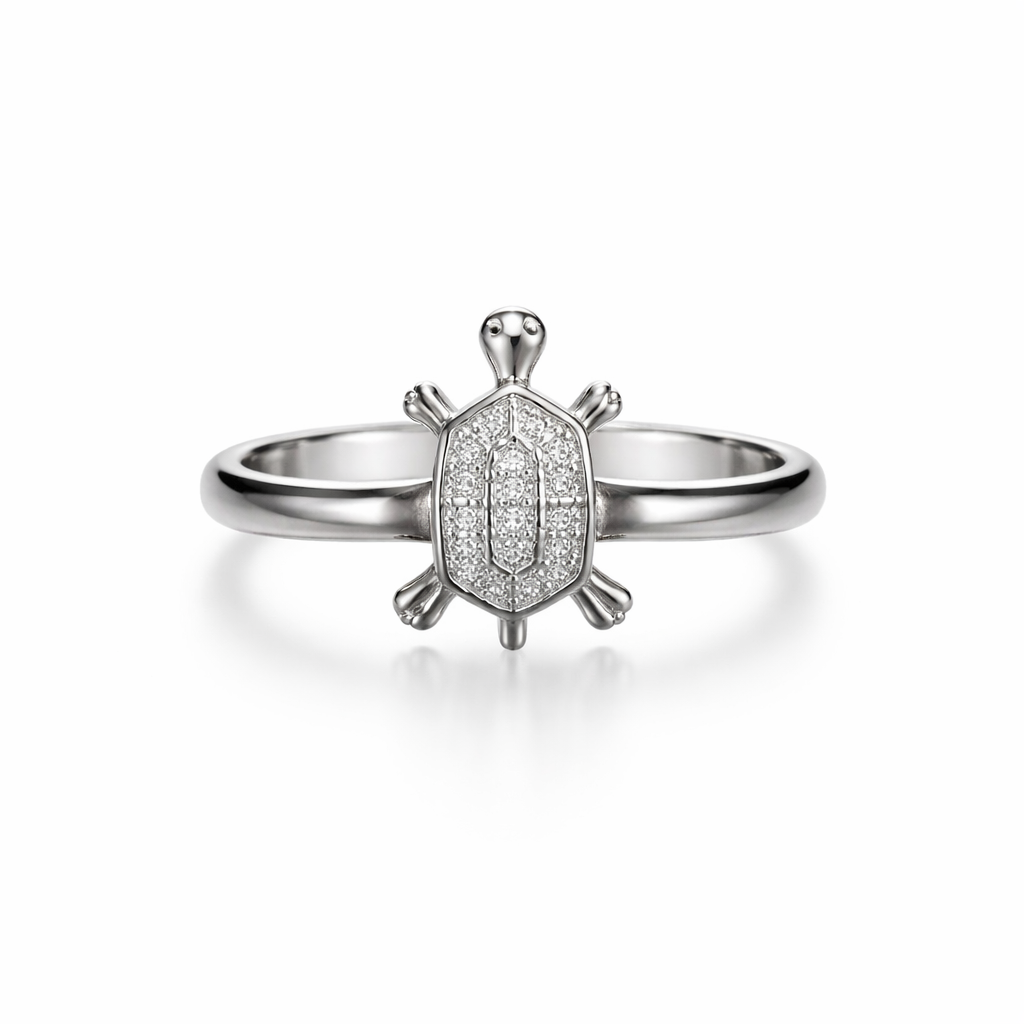 Silver Shellspark Charm Women`s Ring