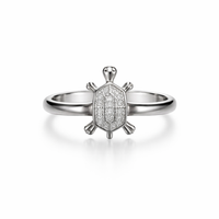 Silver Shellspark Charm Women`s Ring