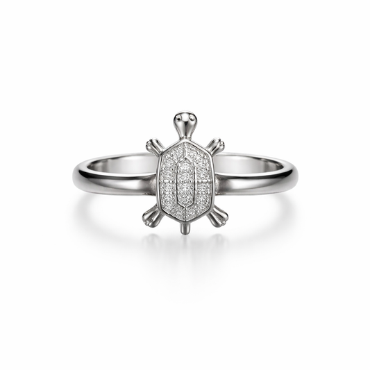 Silver Shellspark Charm Women`s Ring