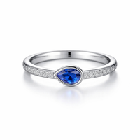 Silver Teardrop Women`s Ring