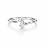 Silver Beaded Women`s Ring