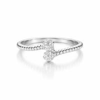 Silver Beaded Women`s Ring