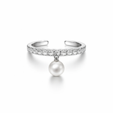 Silver Pearl patterned Women`s Ring
