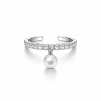 Silver Pearl patterned Women`s Ring
