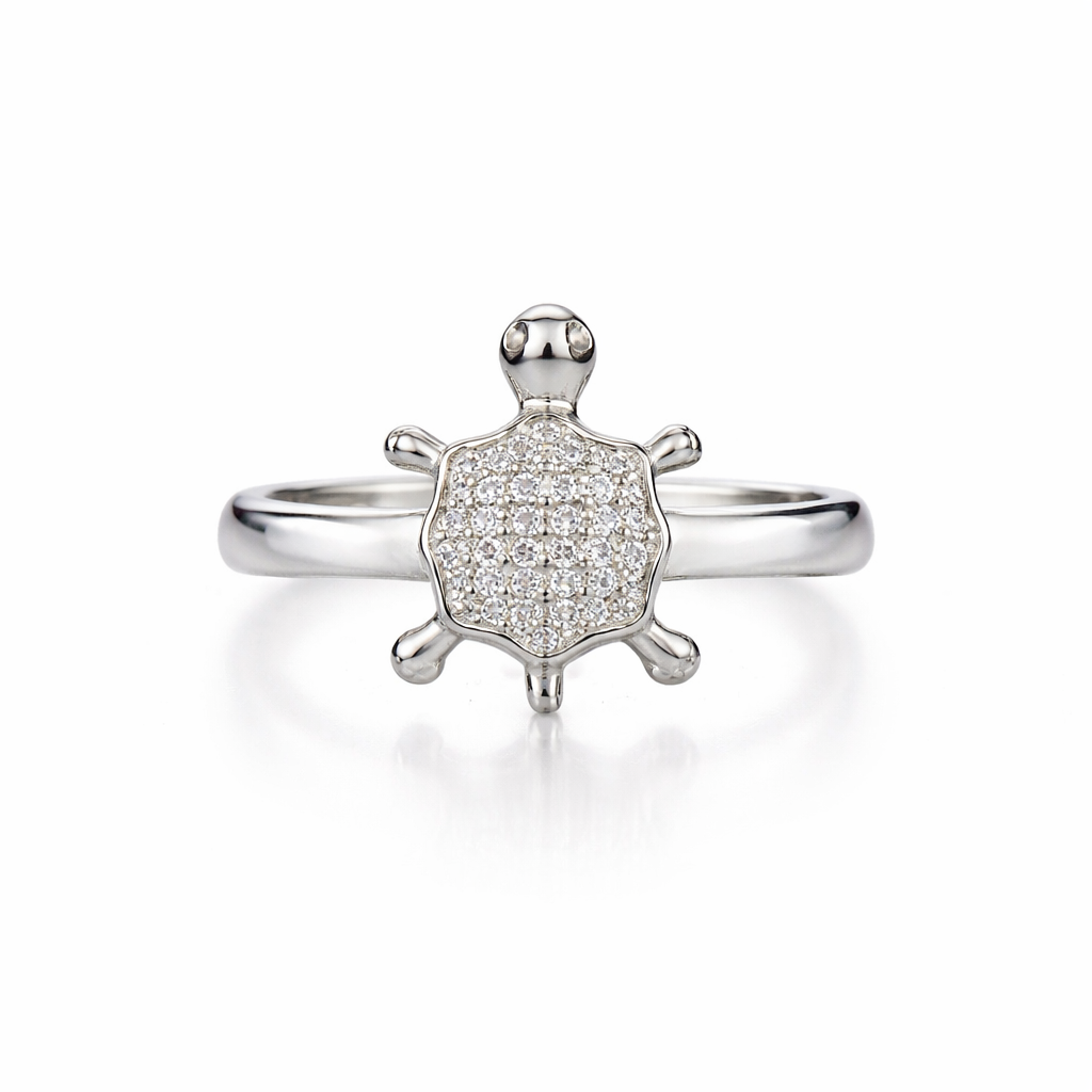 Silver Ocean Turtle Women`s Ring