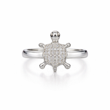 Silver Ocean Turtle Women`s Ring