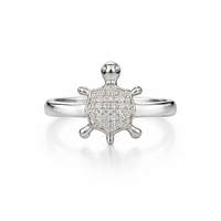 Silver Ocean Turtle Women`s Ring