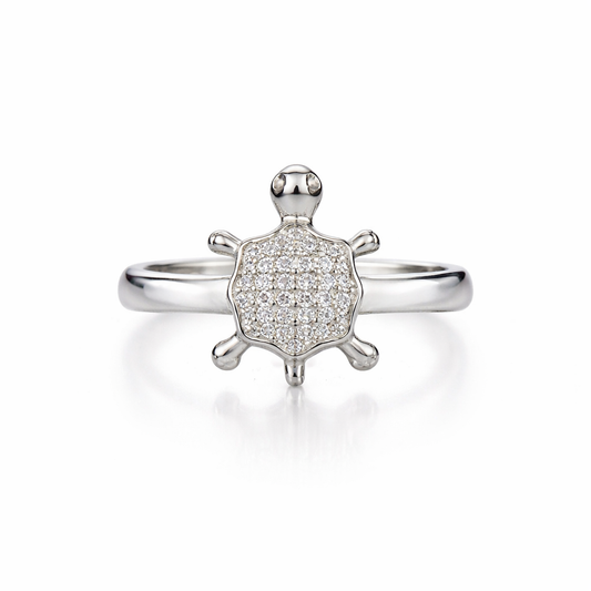 Silver Ocean Turtle Women`s Ring