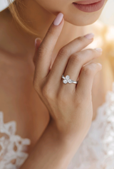 Three-Petal Bloom Ring in Silver