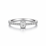 Slim Centre Stone Ring in Silver