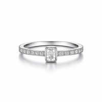 Slim Centre Stone Ring in Silver