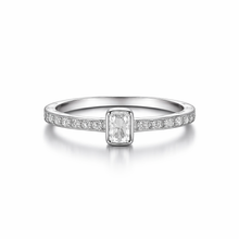 Slim Centre Stone Ring in Silver