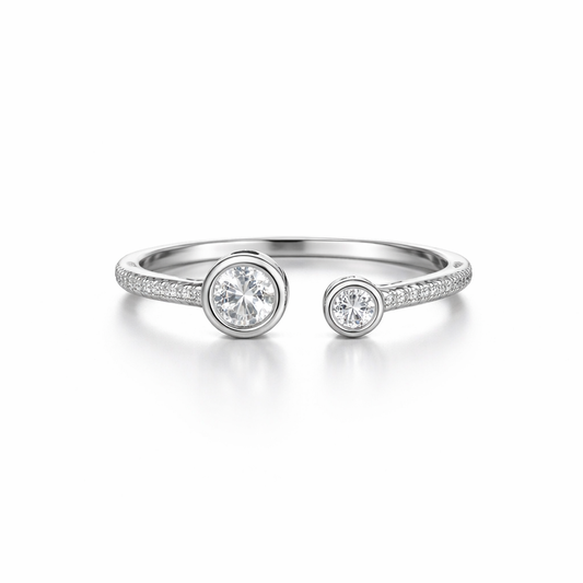 Dual Radiance Women`s Ring in silver