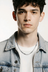 Silver Men`s Chain in Sleek Motion