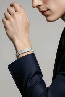 Silver Horizon Bold Men`s Bracelet