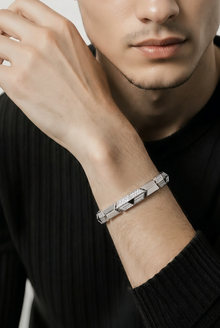 Classic Silver Statement Men`s Bracelet
