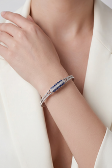 Silver-blue stoned Bracelet