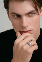 Classic Silver Statement Men`s Ring