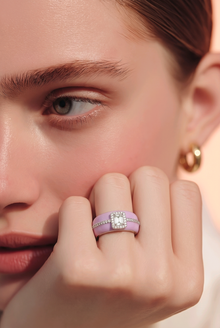 Purple Celestia Ring in silver