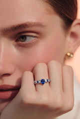 Azure Drop Ring in Silver