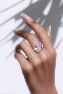 Purple Butterfly Dream Ring in Silver