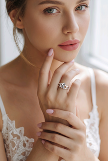 Silver Heart Loop Women`s Ring