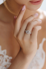 Silver Diamond Circle Ring