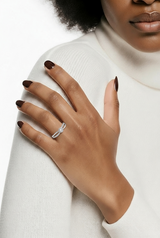 Silver Diamoned line Women`s Ring
