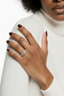 Silver Diamoned line Women`s Ring