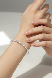 Classic Silver women`s open-ended bracelet