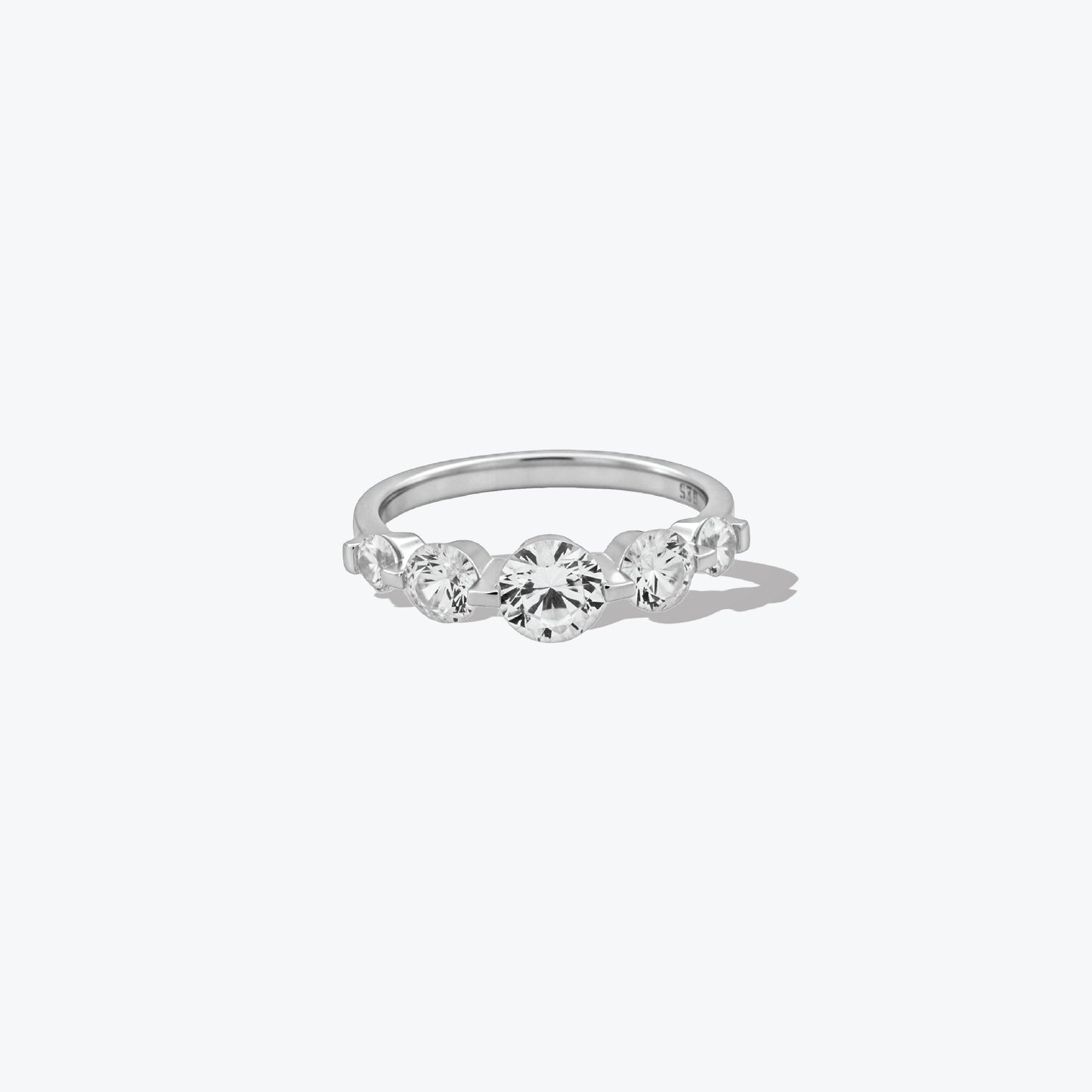lustre cascade ring– sterling silver graceful glow – rubicstone