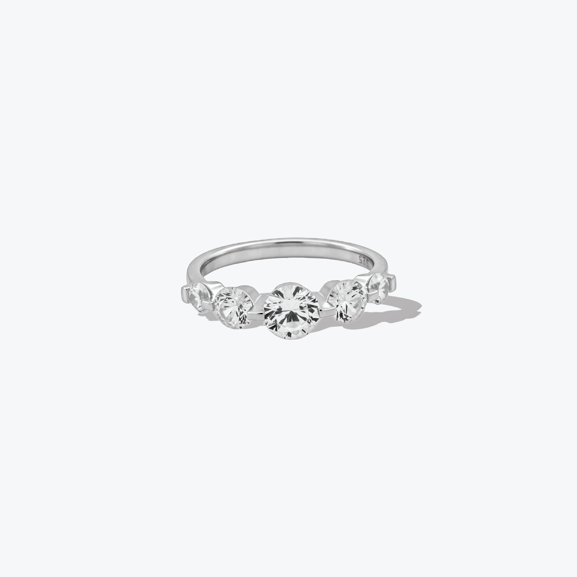 Lustre Cascade Ring– Sterling Silver Graceful Glow – Rubicstone