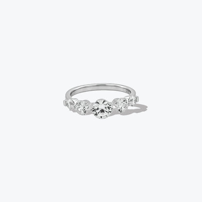 Lustre Cascade Ring– Sterling Silver Graceful Glow – Rubicstone