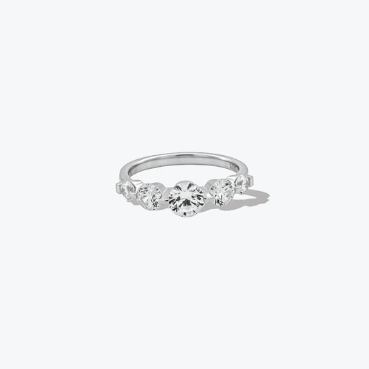 Lustre Cascade Ring– Sterling Silver Graceful Glow – Rubicstone