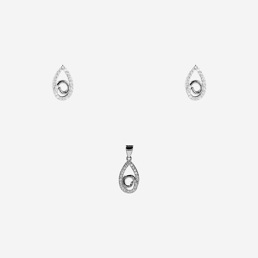 silver serevia pendant set