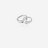 Silver Diamond lined Couple Ring