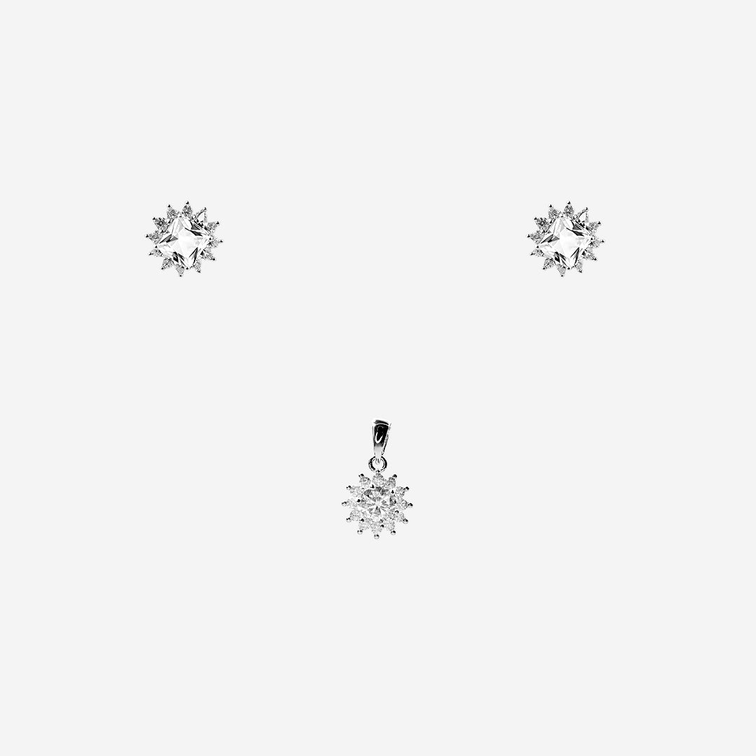 silver radiance starburst pendant set