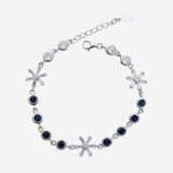 Blue Heart link Charm Anklet