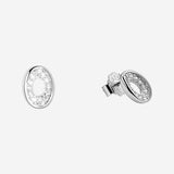 Oval shaped Women`s Earrings in silver