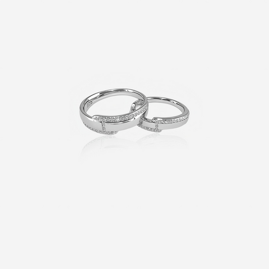 Axismark & Aurette Couple ring – Sterling Silver