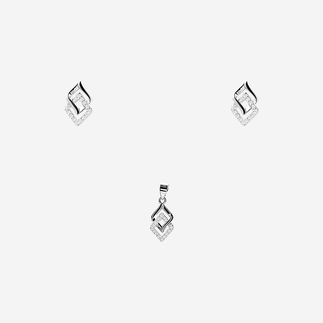 Silver Diamora Pendant set