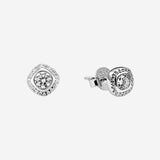 Cushioned Halo Studs in Silver