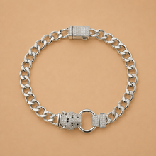 Silver Panther Chain Men`s Bracelet