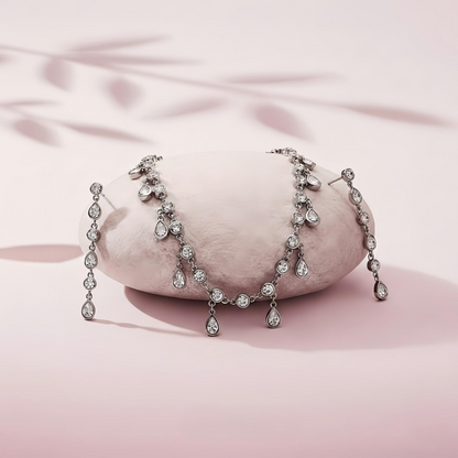 Elira Necklace – Sterling Silver in Flowing Sparkle
