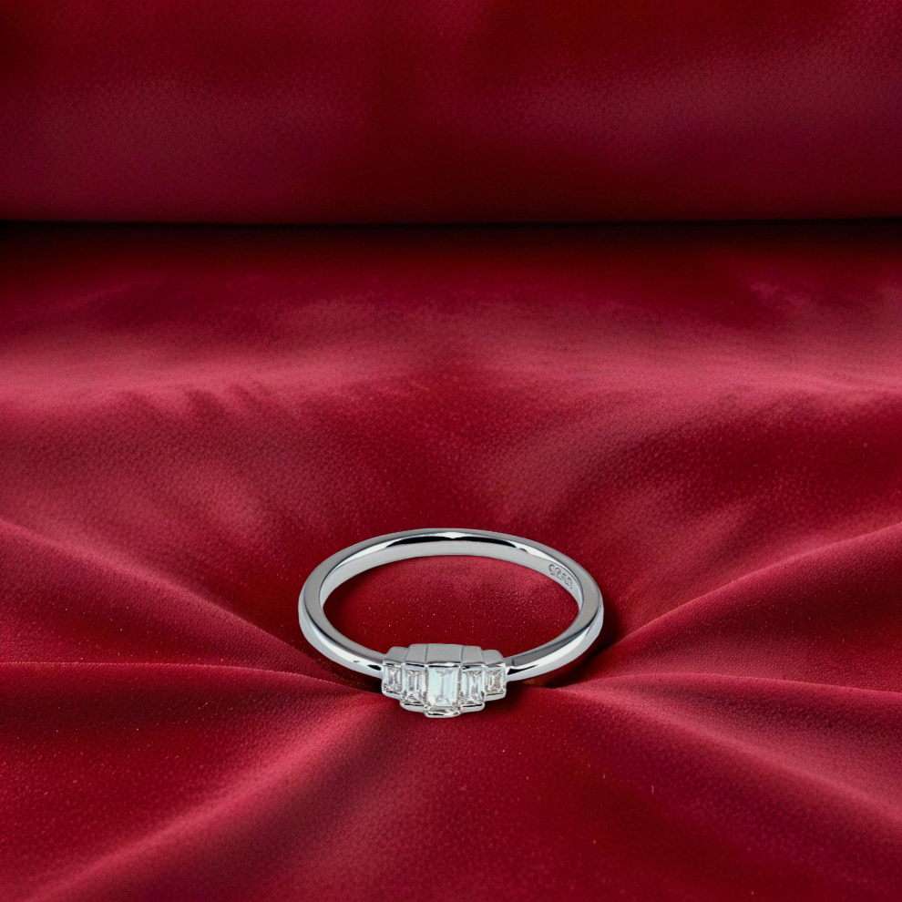 serene sparkle ring– sterling silver in elegance