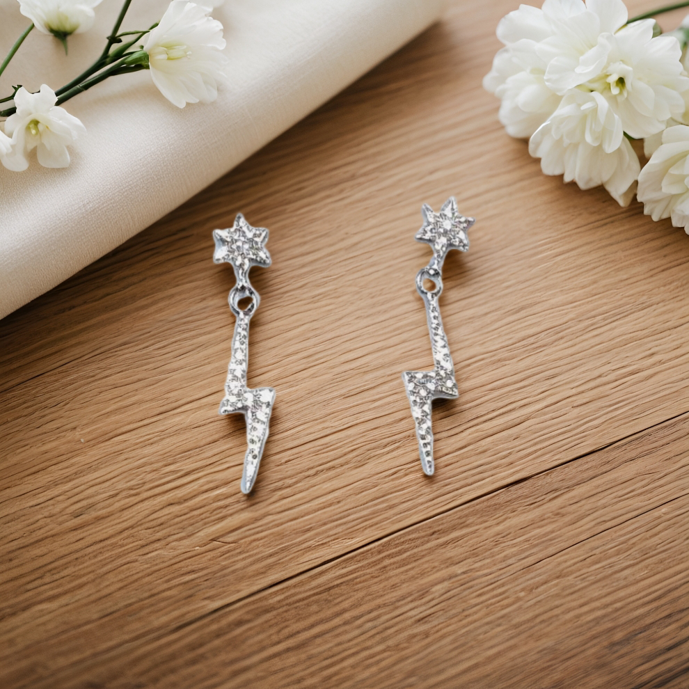voltline beam earring in sterling silver