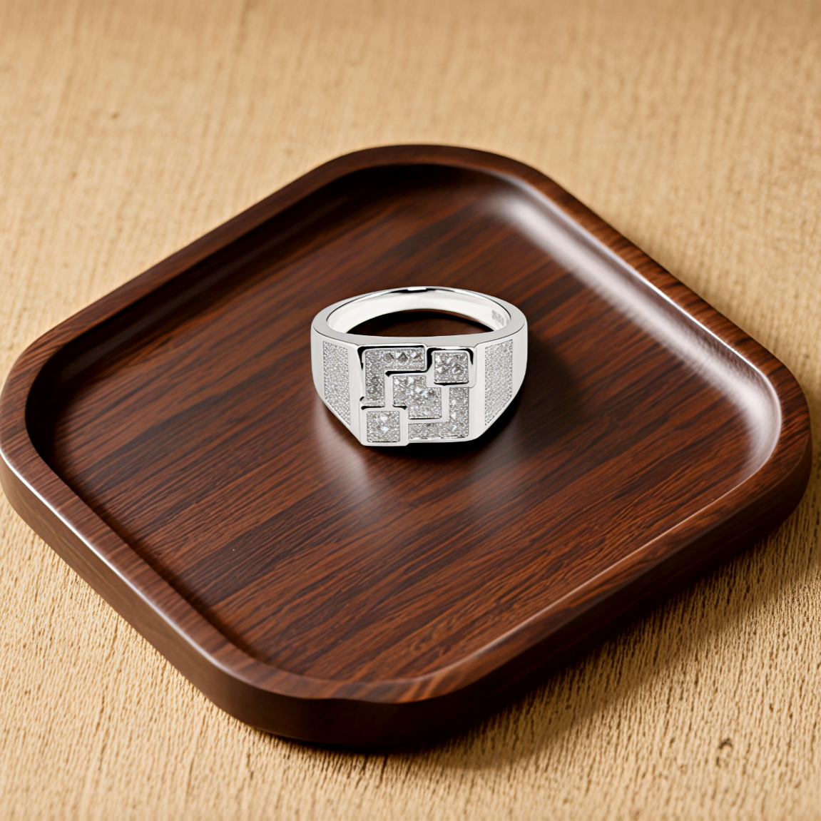 sterling silver gridon men`s ring