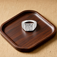 Silver Gridon Men`s Ring
