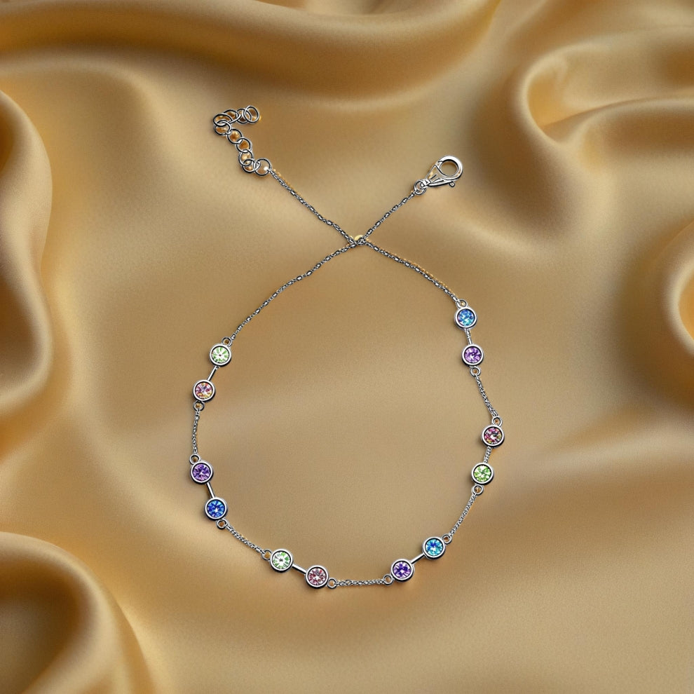 sterling silver prism glow anklet