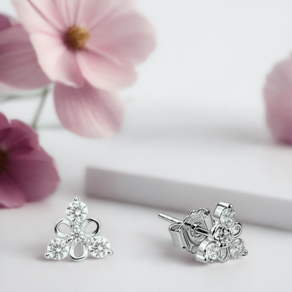 silver trilora women`s earrings